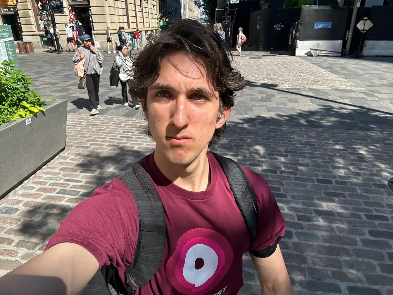 Seb wearing StartupFest shirt