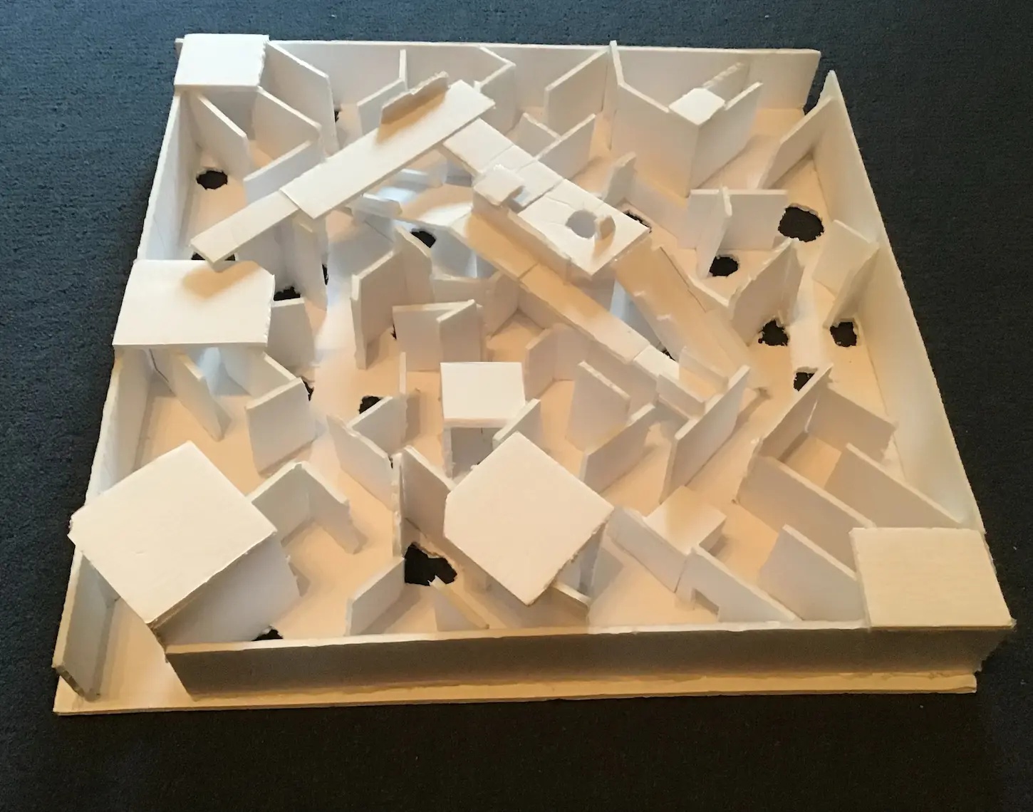 Styrofoam maze game