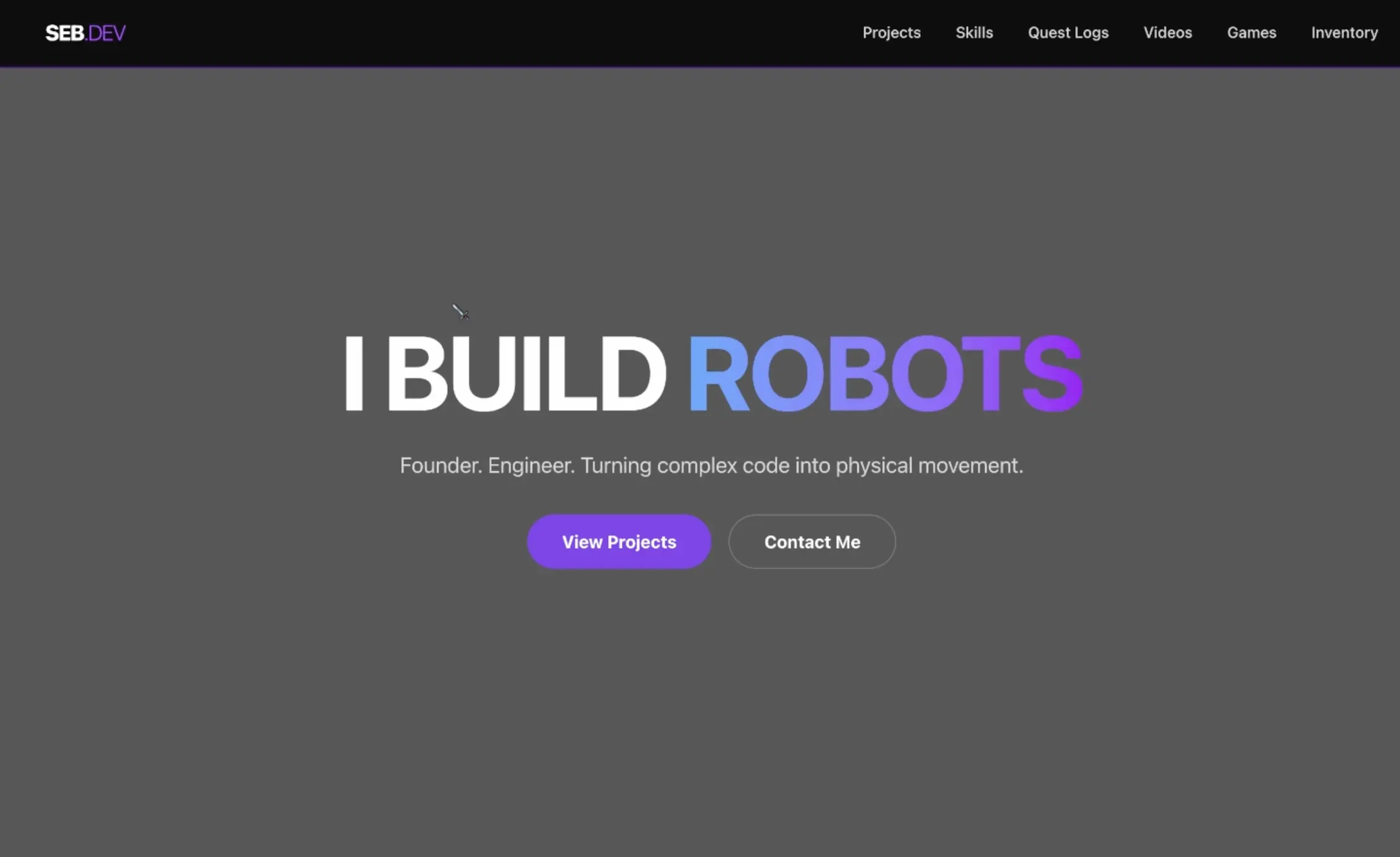 The early version of the hero section