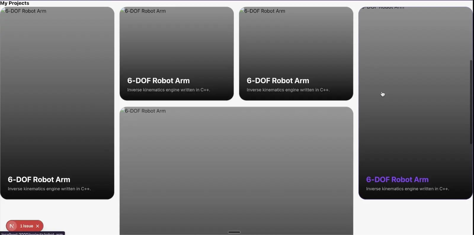 Early implementation of the Bento Grid